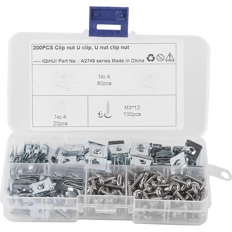200-teiliges Set Aus U-clips Aus Manganstahl Mit Selbstschneidendem Schraubensatz, Diverse Befestigungsteile Für Kraftfahrzeuge