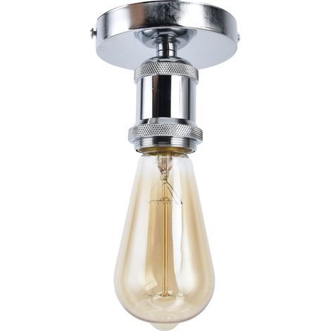 Vintage E26 E27 Lampenfassung, Deckenleuchtenfassung Mit Zubehör Für Küche, Schlafzimmer, Wohnzimmer, 100-240v (silber)