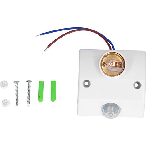 Lampenfassung Mit Bewegungsmelder, 50-w-energiesparlampenfassung Für Balkone, Lagerhallen, Flure, Treppenhäuser, Garagen Und Andere Orte