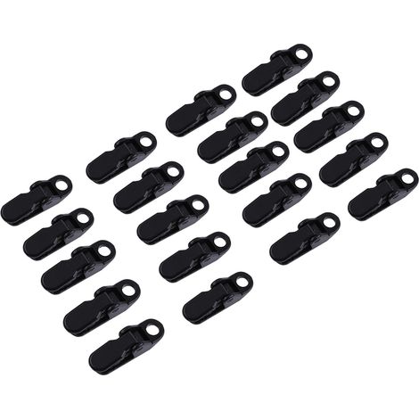 20 Stück/beutel Schwarze Zeltklemmen, Aufsteckbare Zeltklemmen Für Camping, Zeltklammern Für Den Außenbereich