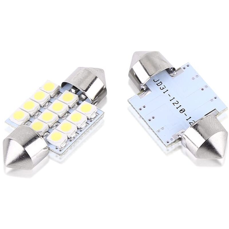 Led-deckenleuchten Für Den Innenbereich, 31 Mm Led-kuppellampe, 12 V, 12 Smd, Soffittenlampe (2 Stück)