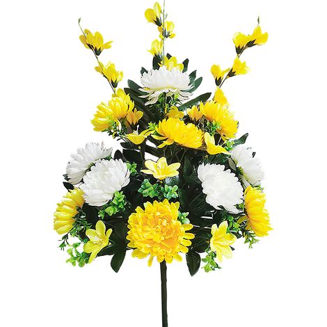 Gedenkblumenarrangements, Glänzende Künstliche Seidenblumen Zur Dekoration Von Särgen Oder Gedenkstätten (211125xu04-3)