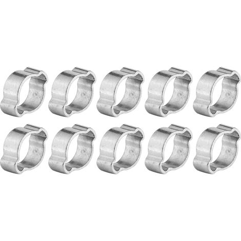 Packung Mit 10 Verzinkten Doppelohr-schlauchschellen Aus Eisen, 523 Mm, Für Kraftstoffschläuche (1518 Mm).