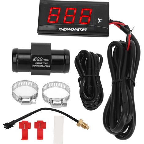 Motorrad-wassertemperaturanzeige, Ultradünnes Lcd-display, Abs-gehäuse, Wassertemperaturmesser Zur Modifizierung, 12 V Dc, Rot