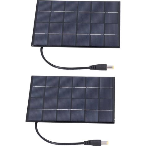 2 Stück 2-w-solarpaneele, Hoher Wirkungsgrad, Dc5521-ausgang, Wiederaufladbares 3,7-v-ladegerät Für Solarleuchten