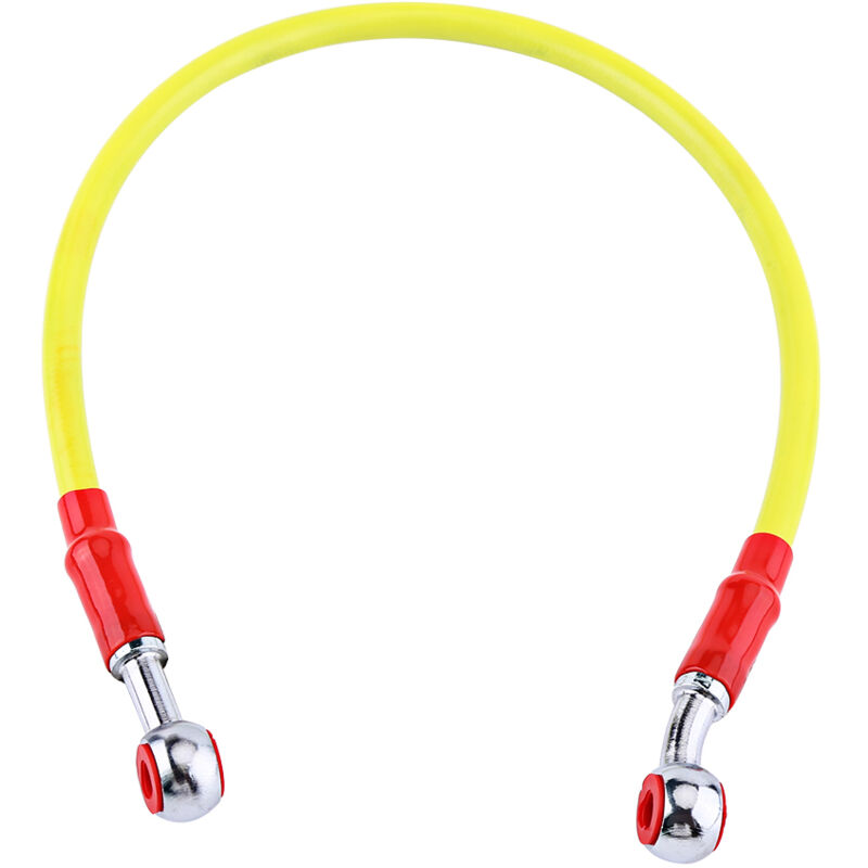 Motorradbremsölschlauch, Kraftstoffschlauchanschluss Aus Geflochtenem Edelstahl (45 Cm, Gelb)