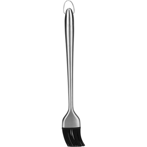 Edelstahlgriff, Silikonkopf, Grillölpinsel, Grillreinigungswerkzeug (30 Cm)