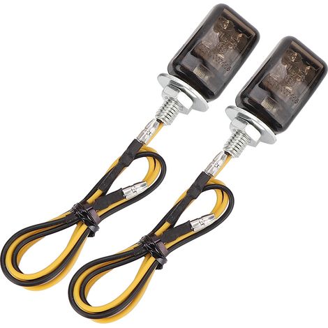 2 Stück Universelle Mini-blinker Für Motorräder, Gelb, Led, Autozubehör (rauchschwarz)
