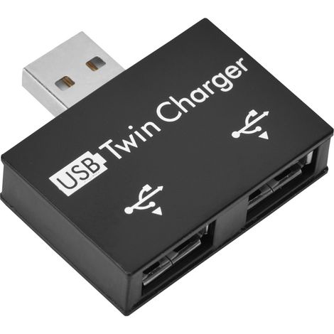 Usb 2.0 Stecker Auf 2 Usb-anschlüsse Hub, Doppelladegerät, Splitteradapter, Hub-konverter (schwarz)