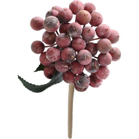 Künstlicher Stechpalmenzweig Mit Beeren, Künstliche Weihnachtsbeeren, Kleiner Fruchtstrauß, Wohnzimmerdekoration (c)