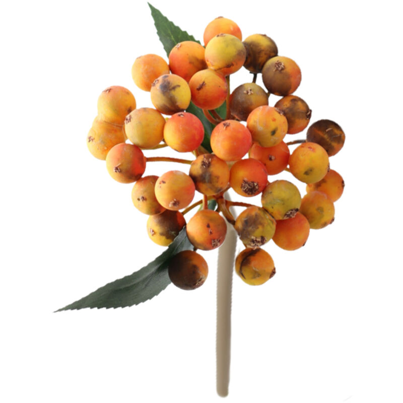 Künstlicher Stechpalmenzweig Mit Beeren, Künstliche Weihnachtsbeeren, Kleiner Fruchtstrauß, Wohnzimmerdekoration (x)