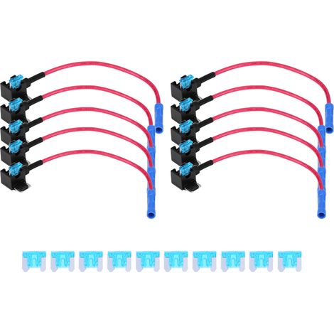 10 Stück Kfz-sicherungsadapter Mit 15a-mikro-mini-flachsicherungshalter