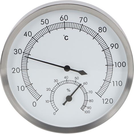 2-in-1 Edelstahl-thermometer/hygrometer Für Hammam-saunaräume Und Innenräume