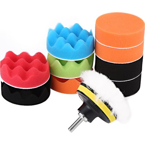 12-teiliges Set Mit 3-zoll-schwammpolierpads Für Autopoliermaschinen Mit Bohrmaschinenadapter