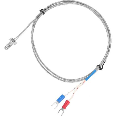 Thermoelement Typ K, Feingewinde M6 Schraube, Thermoelement Typ K 0-400 Pr, Sensorfühler, Temperaturfühlerkabel (3 M)