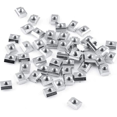 50-teilige Serie Gleit-t-muttern, Eu Typ 20/30, M4/m5/m6, Kohlenstoffstahl Gewindegleit-hammerkopf, T-mutter Für Zubehör Aus Aluminium-strangpressprofilen (eu20-m4)
