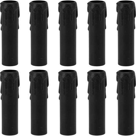 10 Stück Kerzenfassungsabdeckungen, 4 Zoll Hohe Kronleuchterhülsen, Glühbirnenfassung, Kerzenhalter, Fassungen (schwarz)