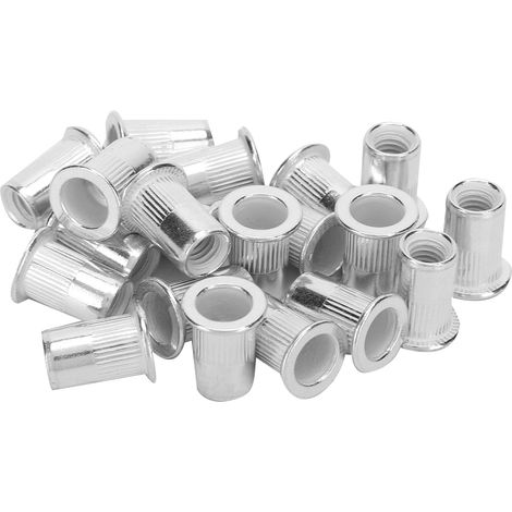 200 Stück M6 Aluminium-flachkopf-nietmuttern, Gewindeeinsatzmuttern, Befestigungszubehör, Edelstahl-nietmutter, Nietmutter