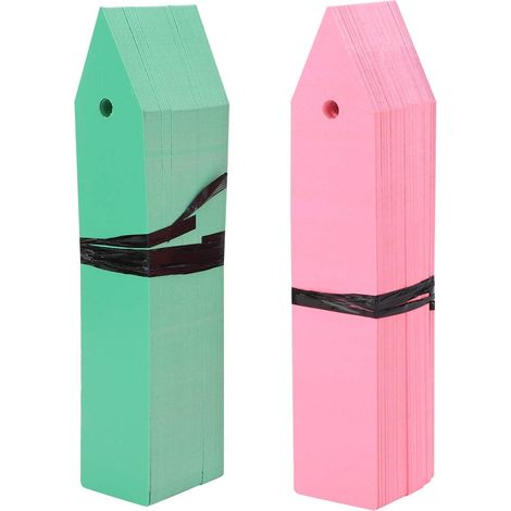 Pflanzenetiketten, 100 Stück, Pvc, Praktisch, Wasserfest, Für Gärtnereien Und Gärten, Mit Loch, Zur Kennzeichnung Von Gewächshäusern, Gärten Und Höfen (rosa, Grün)