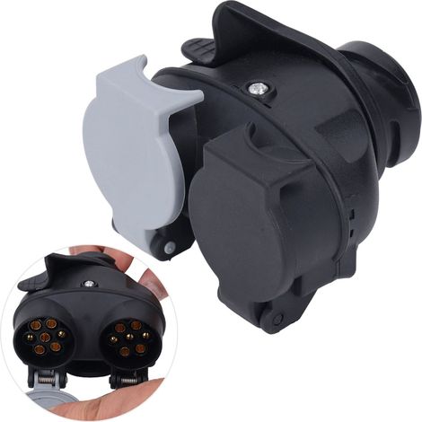 13-poliger Auf Zwei 7-polige Adapterstecker (12v, 12n, 12s) Für Wohnwagen, Anhänger, Kühlschrank Und Haushaltsgeräte