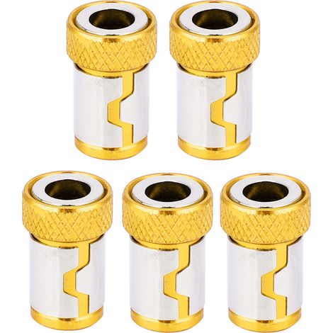 5-teiliges Set Rutschfester Magnetring-schraubendreherzubehör Aus Aluminiumlegierung (gelb)