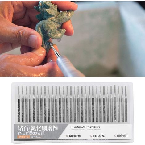 Schleifnadeln, 30-teiliges Set Zylindrischer Schleifnadeln Mit Flachem Kopf, Zubehör Für Elektrische Schleifmaschinen, 1,5 Mm 【weihnachtsgeschenk, Neujahrsgeschenk】