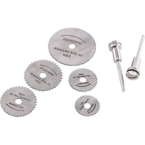 7-teiliges Mini-kreissägeblatt-set (22 Mm/25 Mm/32 Mm/35 Mm/44 Mm), Holztrennscheibe, Hochgeschwindigkeits-kunststoffsägeblätter Mit 2 Führungsschienen