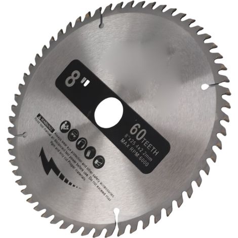 200-mm-hartmetall-kreissägeblatt, Silberne Rotierende Trennscheibe Für Holz, 60 Zähne + 1 Reduzierring