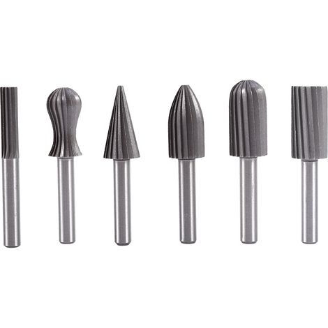 6-teiliges Set 6 Mm 1/4" Hss-rotationsfeilen, Fräser, Bohrer, Raspel, Elektroschleifer