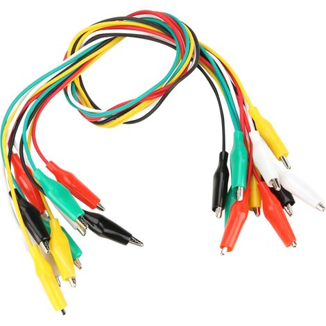 10 Stück 50 Cm Krokodilklemmen, 35 Mm Anzahl, Doppelseitiges Kabel