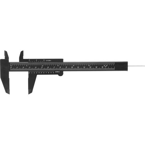 150 Mm Hochpräzisions-doppellineal-messschieber Aus Kunststoff, 0,5 Mm (schwarz)