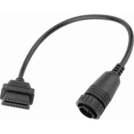 Diagnosekabel, Obd2-adapter, 14-polig, Verschleißfest, Schwarzer Kunststoff + Kupfer Für Pkw