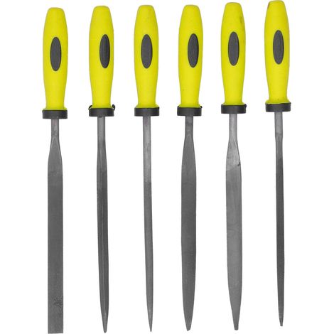 6-teiliges Kleines Set Aus Spitzen Vierkant-, Rund- Und Dreieckfeilen Aus Flachlagerstahl Zum Polieren Von Metallen Sil-1113