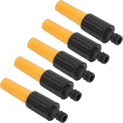 5-teiliges Set Aus Gelben Und Schwarzen Abs-hochdruckschlauchdüsen, Gartenbewässerungswerkzeuge Mit Softgrip-tpr-beschichtung.