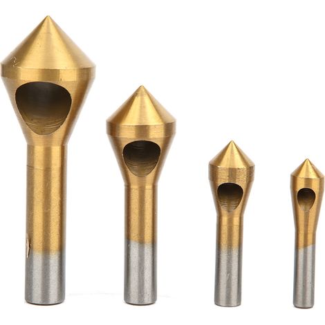 Anfaswerkzeug, 4-teilig, Einseitiger Winkel-anfasfräser, 90°-entgratbohrer, Gold