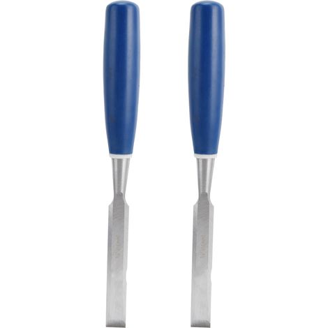 Set Aus 2 Hochharten Holzbeiteln Mit Blauen Griffen, Für Holzarbeiten, Flacher Schlitz, 5/8 Zoll