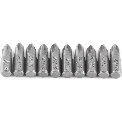 Ph2 Magnetische Kreuzschlitzschraubendreher-bits, 25 Mm Langer Sechskantschaft, 1/4 Zoll, 10 Stück