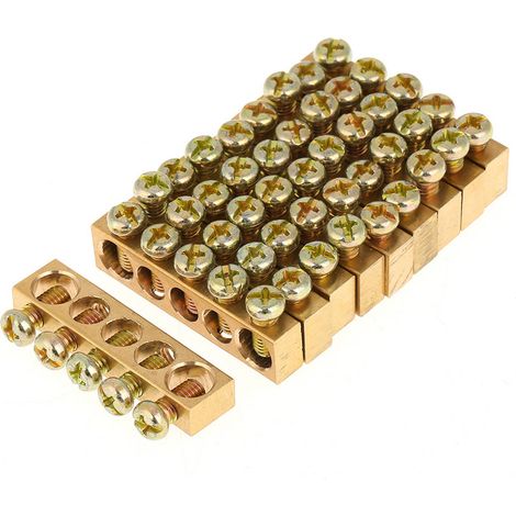 Erdungsschiene, Robuster Messing-klemmenblock, Einfach Zu Verdrahten, 10 Stück Für Verteilerschrank