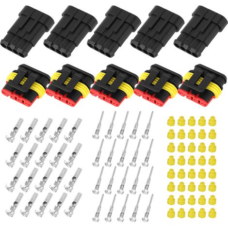 4-poliger Wasserdichter Elektrischer Kabelverbinder, 5er-set, Stecker Für Auto Und Kfz