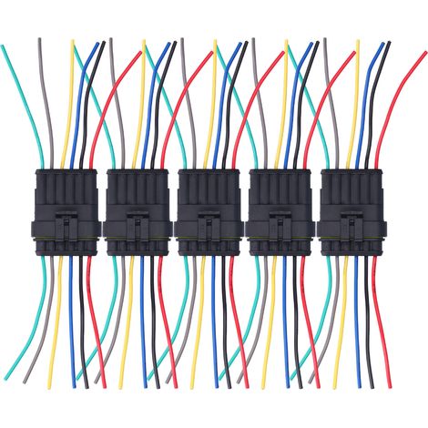 Kfz-elektrikstecker, 5 Stück, Wasserdicht, Flammhemmend, Langlebig, Oxidationsbeständig, 6-poliger Kfz-kabelstecker