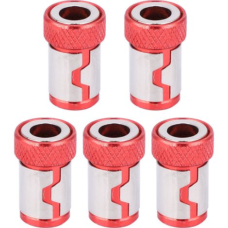 Rutschfester Magnetringschraubendreher, 5-teilig, Zubehör Aus Aluminiumlegierung (rot)