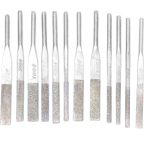 Diamantfeilen Für Kegelschleifmaschinen Mit 3-mm-schaft, 12 Stück, Zum Oszillierenden Schleifen