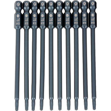 10-teiliges 100-mm-1/4"-sechskantschaft-t10-magnet-sicherheits-sternkopf-schraubendreher-bit-set