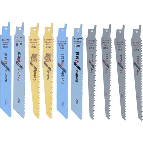 10-teiliges Set Säbelsägeblätter, Bimetall-säbelsägeblatt Aus Hochkohlenstoffhaltigem Stahl Für Holz Und Metall