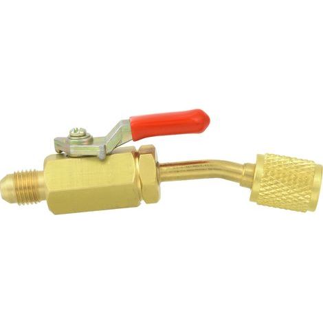 1/4" Messing-kugelhahn Mit Bogen, Manuell Verstellbar, Für Kälteanlagen Der Serien R12, R134a Und R410a (rot)