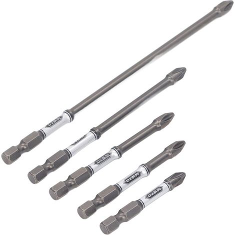 S2-schraubendreherbits Aus Rutschfestem Stahl, 5-teilig, Magnetischer Langer Bohrer, Schlagschrauber-set