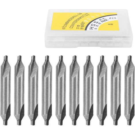 4341 Hss-zentrierbohrer-set, 2,5 Mm Zylinderschaft-bohrwerkzeuge, 10-teilig