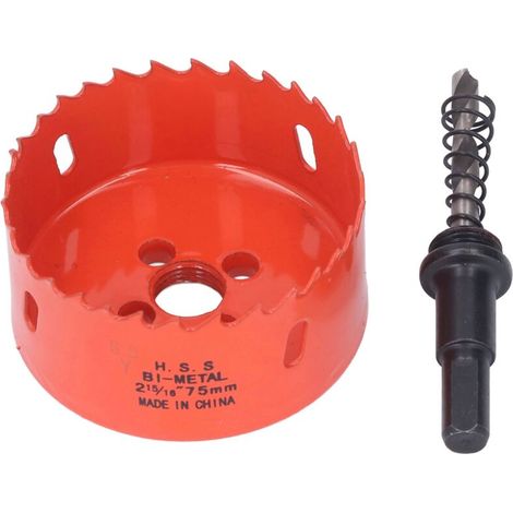 Bimetall-lochsäge, Hss-bohrer, Schneidwerkzeug Mit Aufnahme Für Holz Und Pvc, 75 Mm / 2,95 Zoll