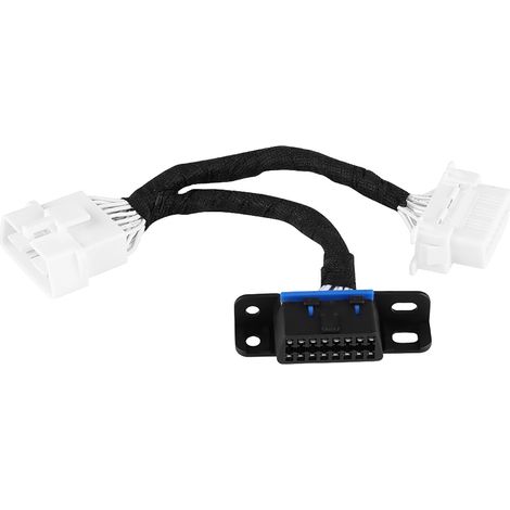 Obd2-verlängerungskabel, Schwarzes Y-förmiges Diagnose-verlängerungskabel, 30 Cm Lang, Stecker Auf Zwei Buchsen, Für Pkw
