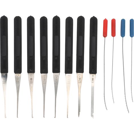 12-teiliges Werkzeugset Zum Entfernen Abgebrochener Schlüssel, 0,2–0,4 Mm Auswahlwerkzeugset Für Reparatur Und Wartung